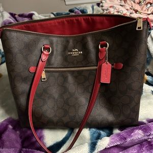Mocha/Red Coach Purse